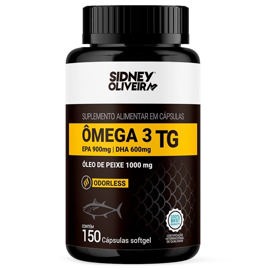 Ômega 3 Tg Odorless 1000mg 150 Cápsulas Softgel Sidney Oliveira