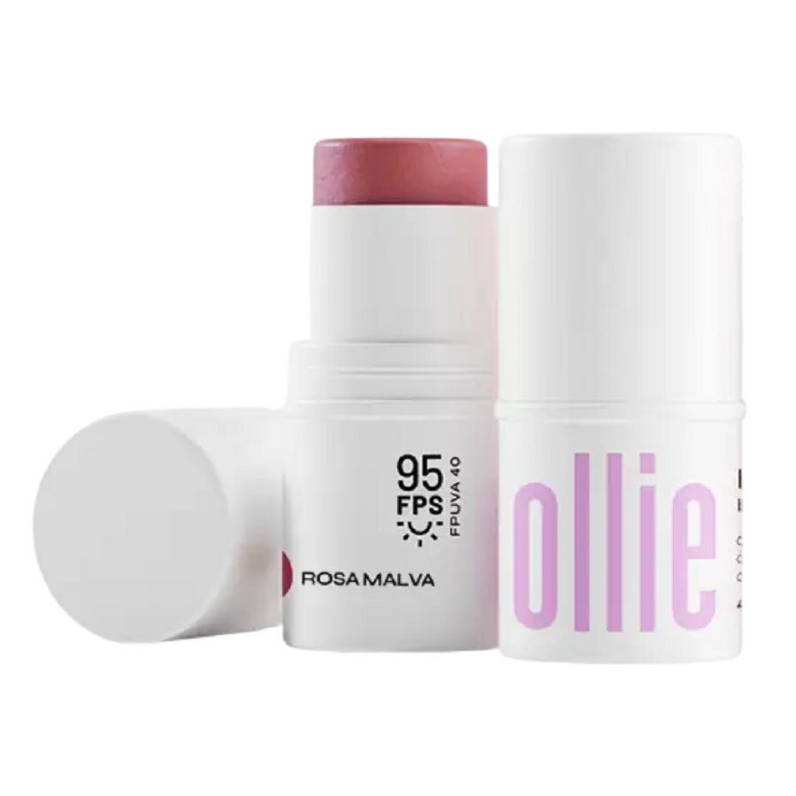 Blush Batom E Sombra Ollie 3 Em 1 Rosa Malva Fps95 4,5g
