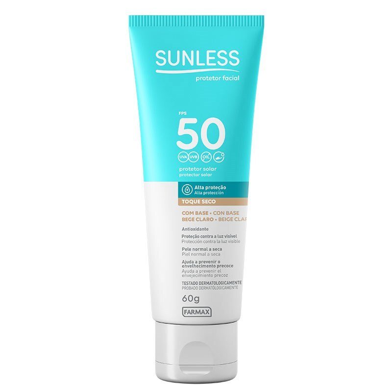 Protetor Solar Facial Sunless Fps 50 Bege Claro 60g